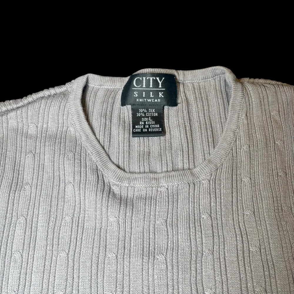 City Threads Light Gray Ribbed Knit Sweater - Picture 2 of 3